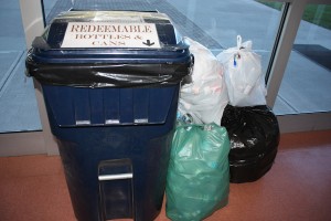 One of the many donation bins at La Salette
