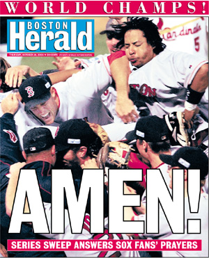 Boston Red Sox Win The 2004 World Series  - Boston Herald photo